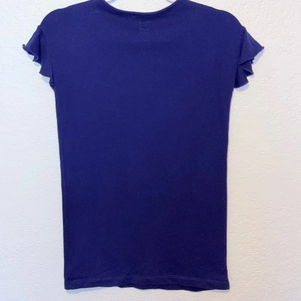 GAP Kids Navy Blue Short Sleeve Sequin Smiley Face T-Shirt Size Medium